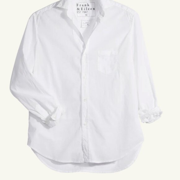 Frank & Eileen White Featherweight Eileen relaxed fit button up shirt size Large - Picture 2 of 6